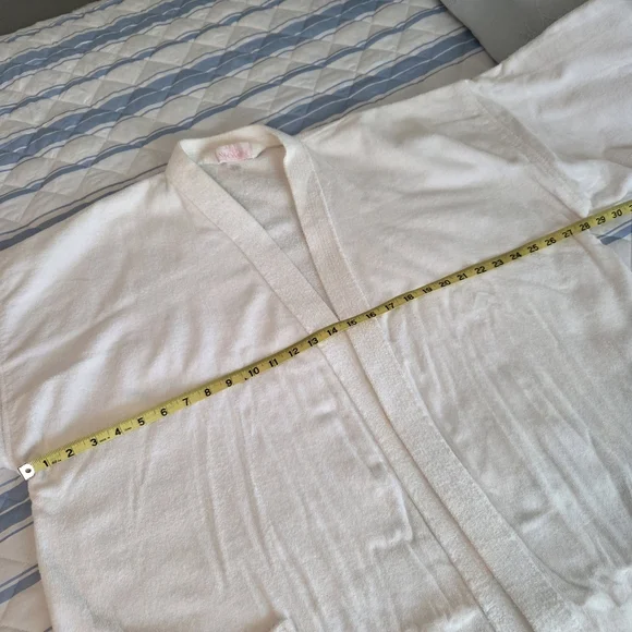 Just For Women White Cotton Terry Spa Robe - 1X/2X - Picture 3 of 13